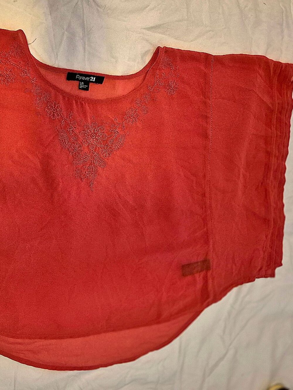 Red sheer cover up. L. See all pics.